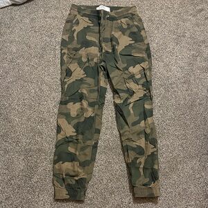 Hollister Green and Brown High-Rise Joggers